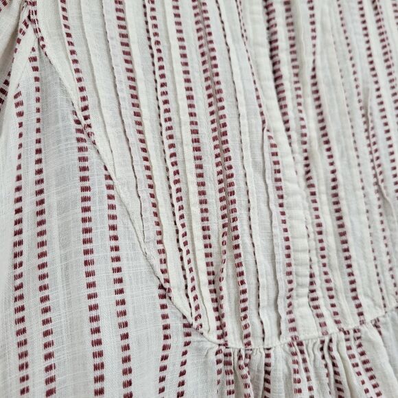ELIZABETH AND JAMES Stripe Pintuck Peasant Blouse Top Boho Ruffle XL - Picture 5 of 14